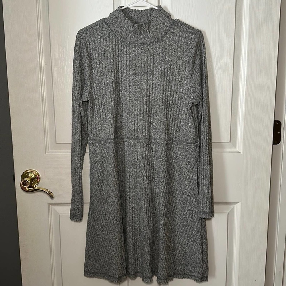 Cato Est 1946 Gray Long Sleeve Sweater Pockets Dress Large